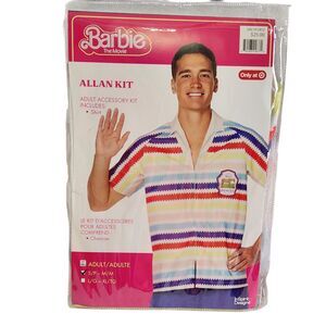 Barbie The Movie Allan Accessory Kit Small Med Halloween Costume Shirt Cosplay